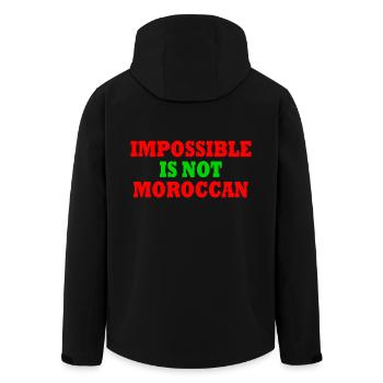 impossible is not moroccan - maroc - Veste softshell homme en polyester recyclé Stanley/Stella - noir - Dos - AI Model Male 185 light (185cm)