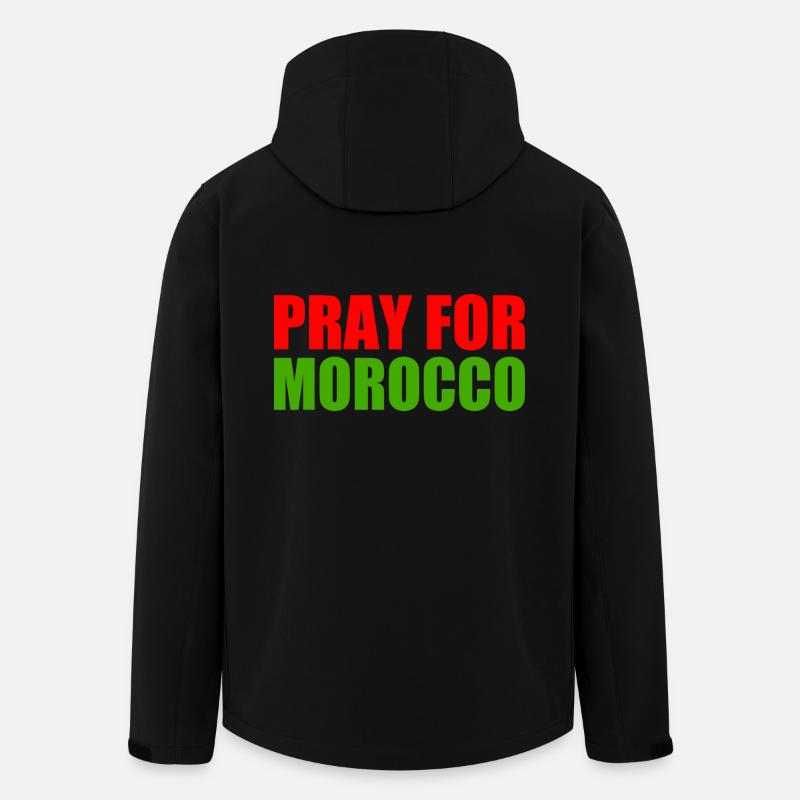 Pray for morocco - Veste softshell homme en polyester recyclé Stanley/Stella - noir
