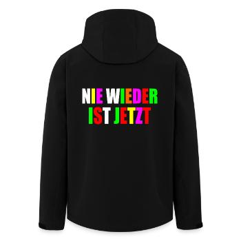 Nie wieder ist jetzt - Recycelte Männer Softshell-Jacke von Stanley/Stella - Schwarz - Hinten - AI Model Male 185 light (185cm)