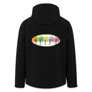 Bunt Bäume Baum Wald - Recycelte Männer Softshell-Jacke von Stanley/Stella - Schwarz - Hinten - AI Model Male 185 light (185cm)