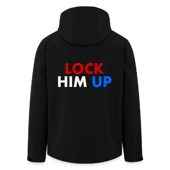 Lock him up - Recycelte Männer Softshell-Jacke von Stanley/Stella - Schwarz - Hinten - AI Model Male 185 light (185cm)