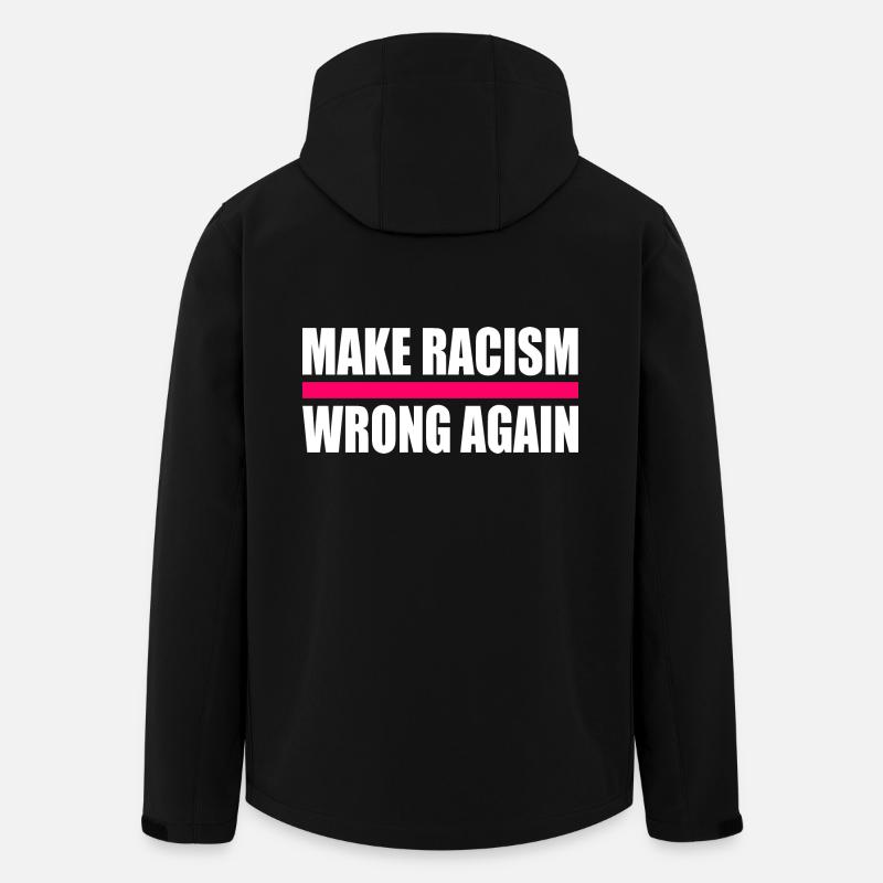 make racism wrong again - Veste softshell homme en polyester recyclé Stanley/Stella - noir