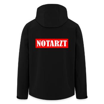 Notarzt - Recycelte Männer Softshell-Jacke von Stanley/Stella - Schwarz - Hinten - AI Model Male 185 light (185cm)