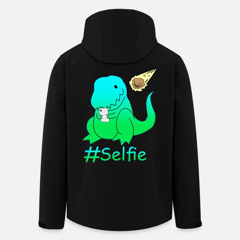 Funny Selfie Dinosaur - Men’s Recycled Softshell Jacket by Stanley/Stella - black