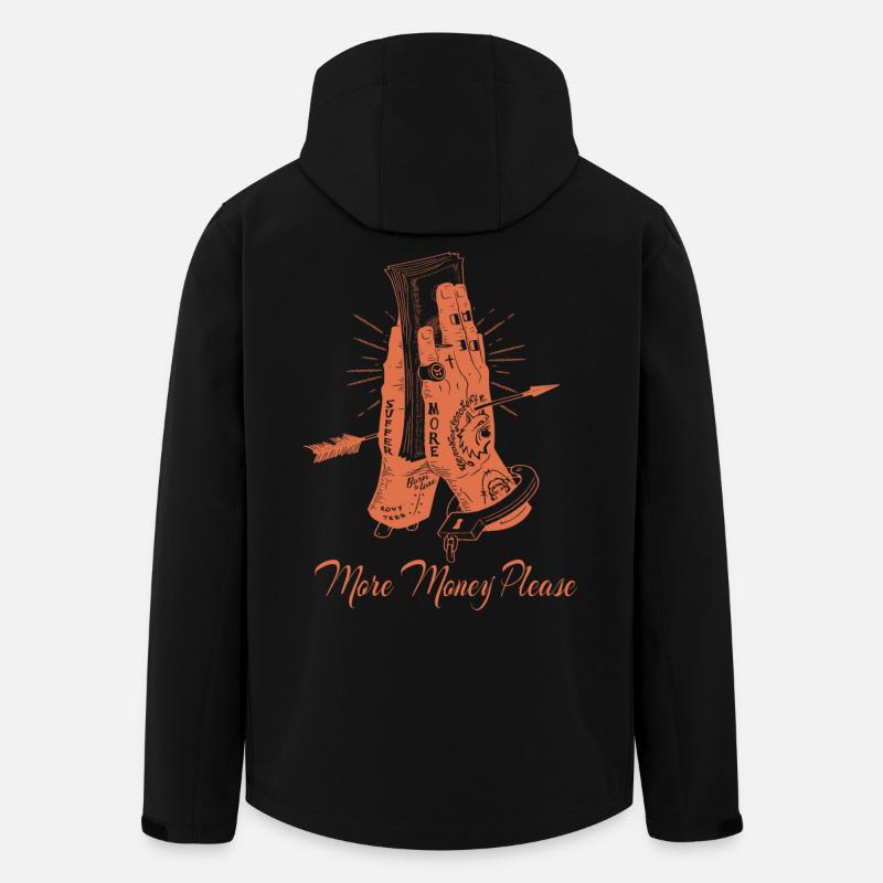 Plus d'argent s'il vous plaît - Veste softshell homme en polyester recyclé Stanley/Stella - noir