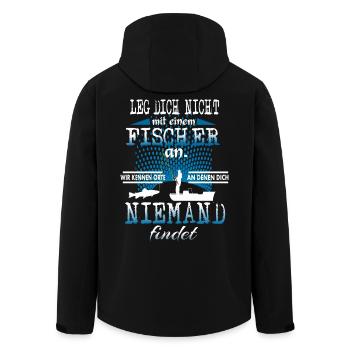 Fischer - Recycelte Männer Softshell-Jacke von Stanley/Stella - Schwarz - Hinten - AI Model Male 185 light (185cm)