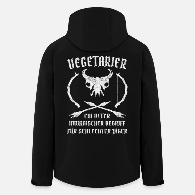 Vegetarian = bad hunter - Men’s Recycled Softshell Jacket by Stanley/Stella - black