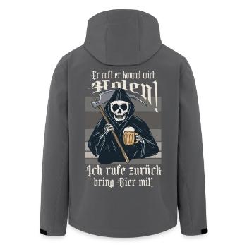 He calls I'll come get you! - Men’s Recycled Softshell Jacket by Stanley/Stella - anthracite - Back - AI Model Male 185 light (185cm)