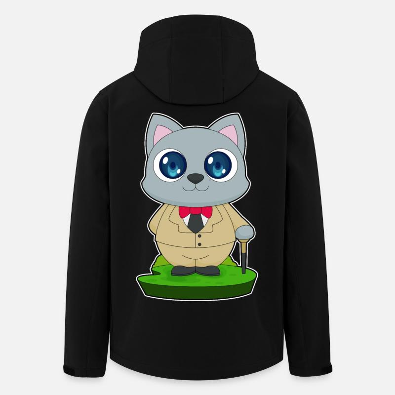 Katze Gehstock - Recycelte Männer Softshell-Jacke von Stanley/Stella - Schwarz