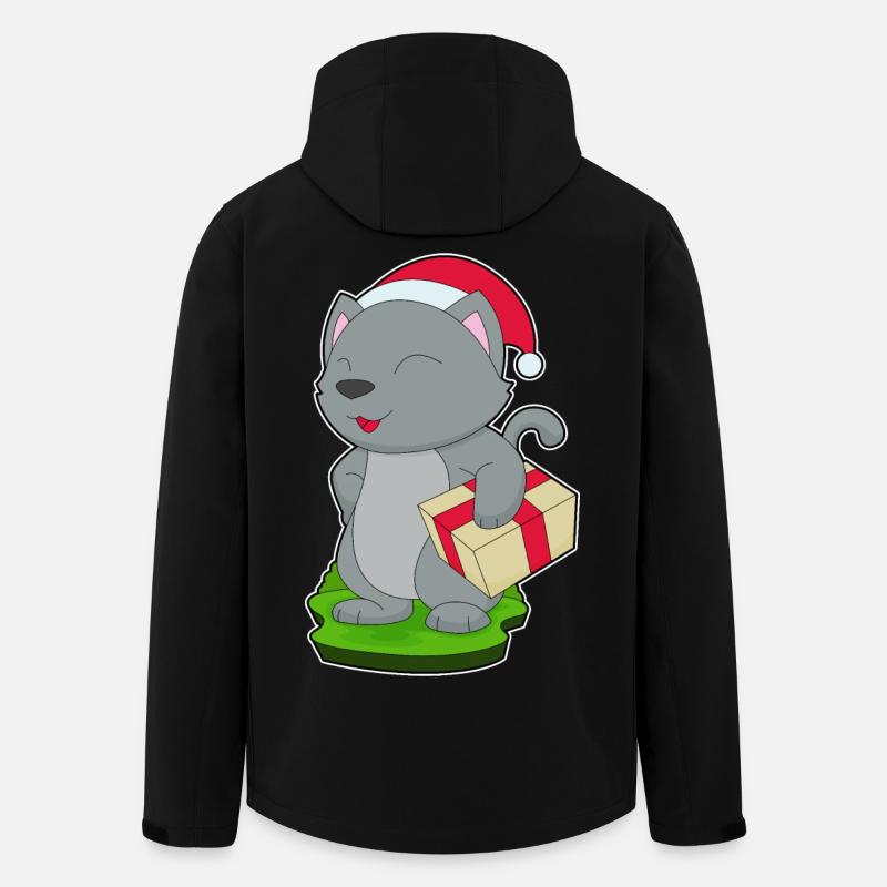 Katze Weihnachten Paket - Recycelte Männer Softshell-Jacke von Stanley/Stella - Schwarz