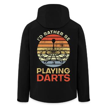I'd Rather Be Playing Darts - Recycelte Männer Softshell-Jacke von Stanley/Stella - Schwarz - Hinten - AI Model Male 185 light (185cm)