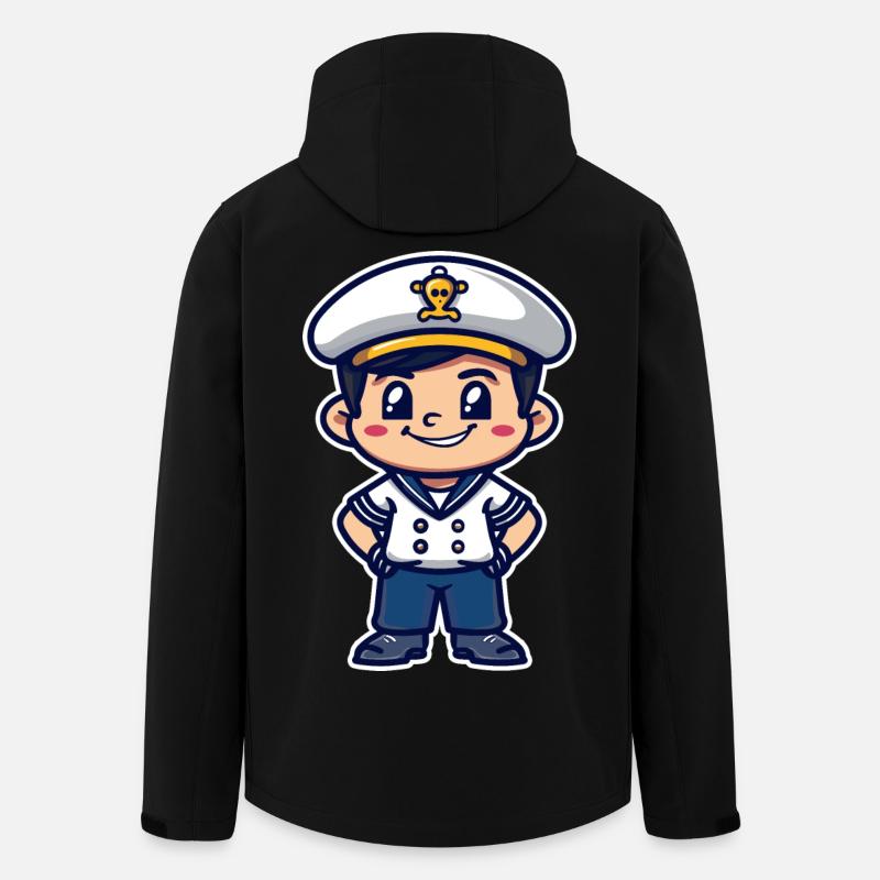 Kleiner Seemannskapitän Comic - Recycelte Männer Softshell-Jacke von Stanley/Stella - Schwarz