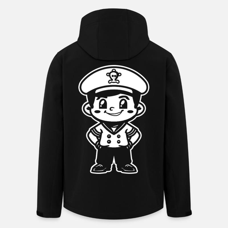 Little Sailing Captain Cartoon - Men’s Recycled Softshell Jacket by Stanley/Stella - black