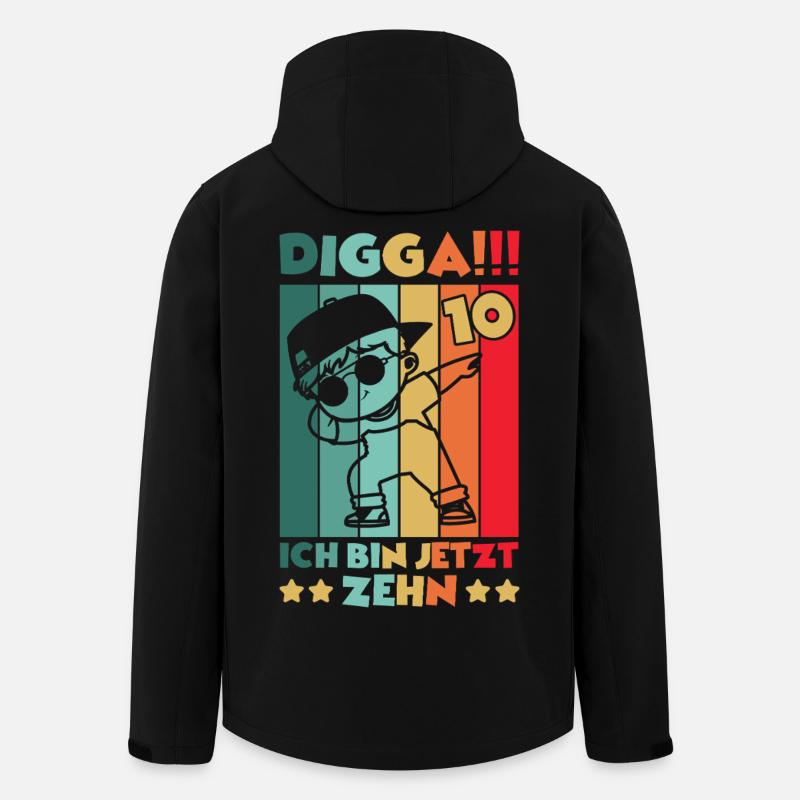 Digga Ich Bin 10 Jahre 10 Geburtstag Dabbing Junge - Recycelte Männer Softshell-Jacke von Stanley/Stella - Schwarz