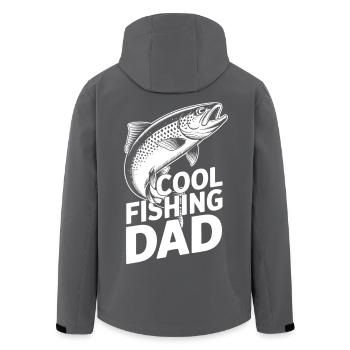 Fishing Father Illustration - Men’s Recycled Softshell Jacket by Stanley/Stella - black - Back - AI Model Male 185 light (185cm)