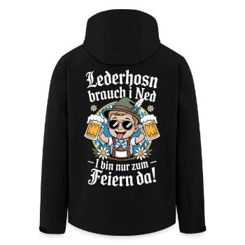 Festive beer party design with beer mug - Men’s Recycled Softshell Jacket by Stanley/Stella - black - Back - AI Model Male 185 light (185cm)
