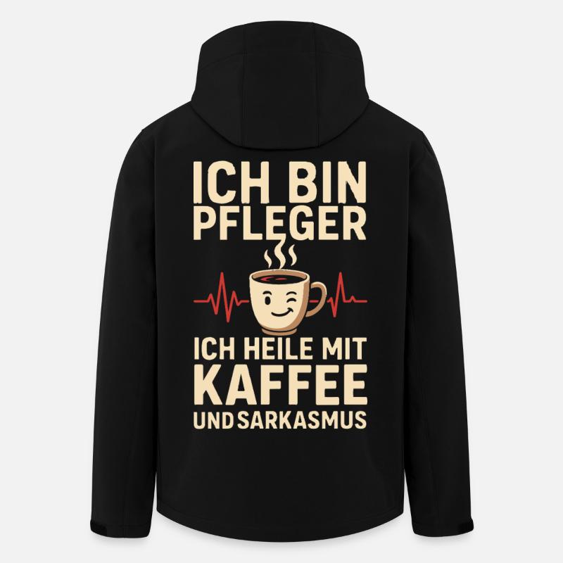 Kaffeeliebhaber Pfleger Humor Design - Recycelte Männer Softshell-Jacke von Stanley/Stella - Schwarz