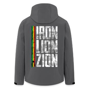 Lion de fer Design rastafari - Veste softshell homme en polyester recyclé Stanley/Stella - noir - Dos - AI Model Male 185 light (185cm)