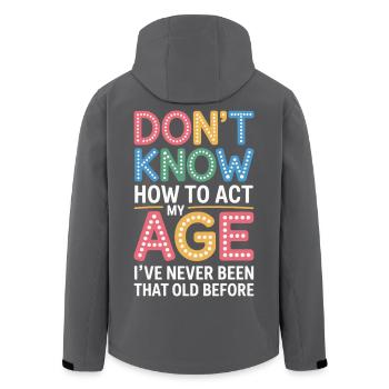 Don't know how to handle my old birthday - Men’s Recycled Softshell Jacket by Stanley/Stella - anthracite - Back - AI Model Male 185 light (185cm)