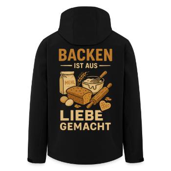 Baking Love Made - Men’s Recycled Softshell Jacket by Stanley/Stella - black - Back - AI Model Male 185 light (185cm)