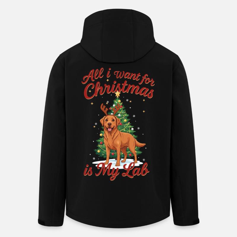 Noël avec mon Labrador - Veste softshell homme en polyester recyclé Stanley/Stella - noir