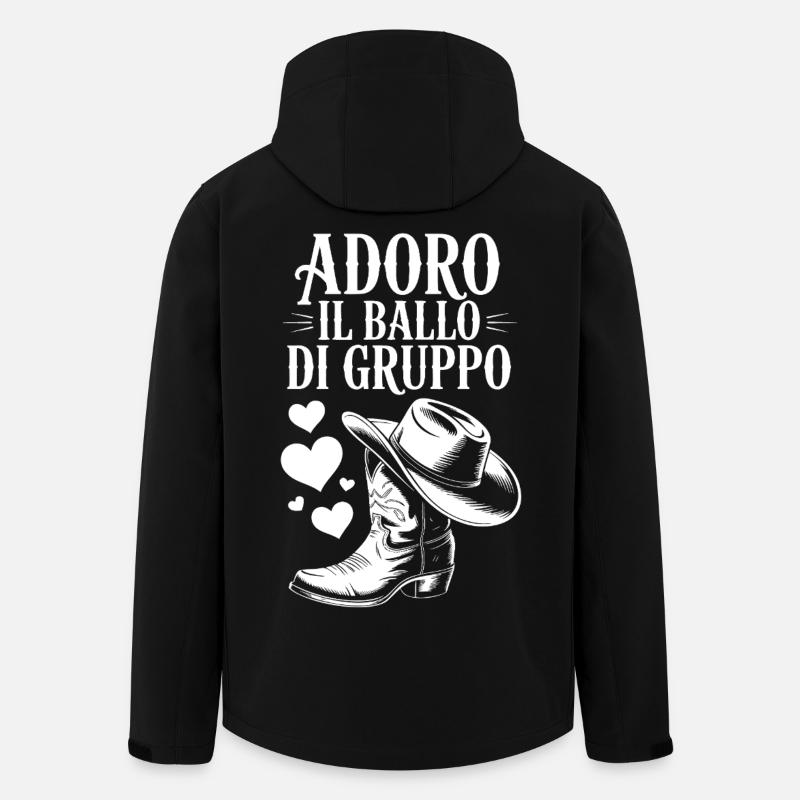 Danse de groupe Western Hearts - Veste softshell homme en polyester recyclé Stanley/Stella - noir