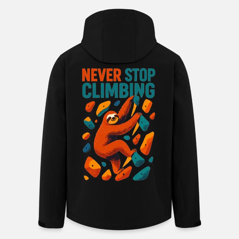 Bouldering Sloth Climbing Motivation Gift - Men’s Recycled Softshell Jacket by Stanley/Stella - black
