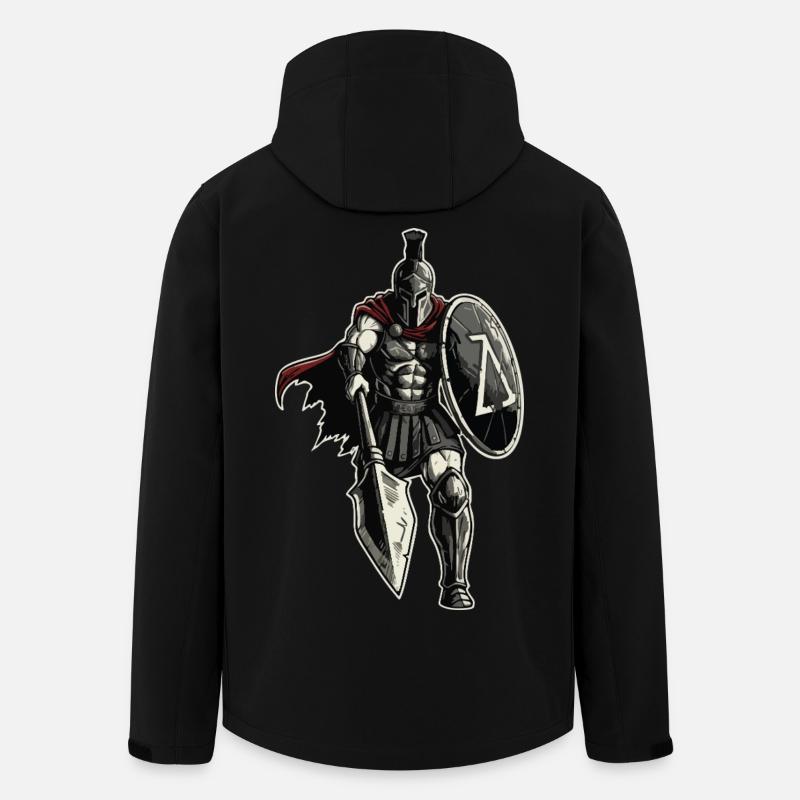 Veteran Spartan Combat Spear Shield Maskottchen - Recycelte Männer Softshell-Jacke von Stanley/Stella - Schwarz