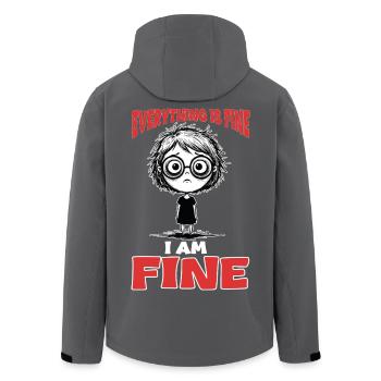 Sarcasme I Am Fine Burnout Manga - Veste softshell homme en polyester recyclé Stanley/Stella - noir - Dos - AI Model Male 185 light (185cm)