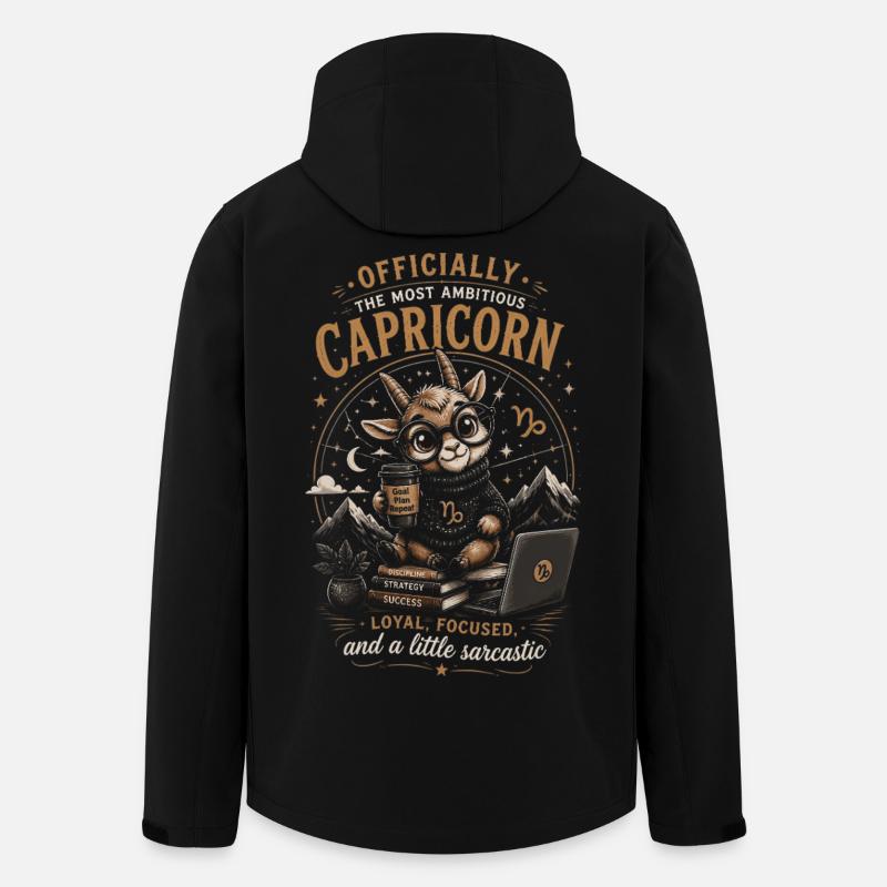 Steinbock-Schreibtisch-Cozy – Tierkreis-Humor - Recycelte Männer Softshell-Jacke von Stanley/Stella - Schwarz
