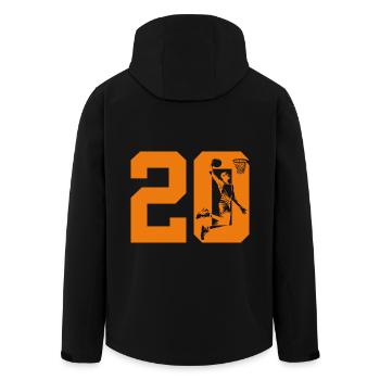 NUMÉRO 20 BASKETBALL 20E ANNIVERSAIRE - Veste softshell homme en polyester recyclé Stanley/Stella - noir - Dos - AI Model Male 185 light (185cm)