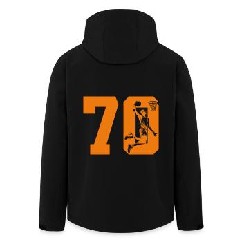 NUMBER 70 BASKETBALL 70TH BIRTHDAY - Men’s Recycled Softshell Jacket by Stanley/Stella - black - Back - AI Model Male 185 light (185cm)