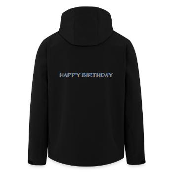 ALLES GUTE ZUM GEBURTSTAG. ALLES GUTE ZUM GEBURTSTAG. JAHRESTAG. - Recycelte Männer Softshell-Jacke von Stanley/Stella - Schwarz - Hinten - AI Model Male 185 light (185cm)