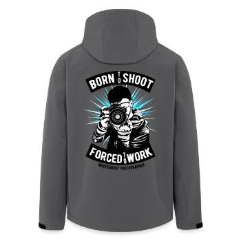 Born to shoot forced to work Photographer - Recycelte Männer Softshell-Jacke von Stanley/Stella - Schwarz - Hinten - AI Model Male 185 light (185cm)