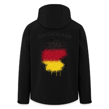 Germany Map flag graffiti text - Men’s Recycled Softshell Jacket by Stanley/Stella - black - Back - AI Model Male 185 light (185cm)