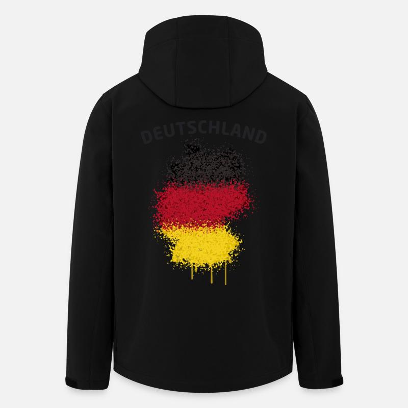 Deutschland Text Landkarte Flagge Graffiti - Recycelte Männer Softshell-Jacke von Stanley/Stella - Schwarz