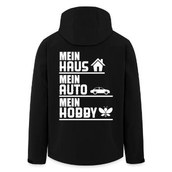 IMKER BIENEN HOBBY BERUF GESCHENK BIENE IMKEREI - Recycelte Männer Softshell-Jacke von Stanley/Stella - Schwarz - Hinten - AI Model Male 185 light (185cm)