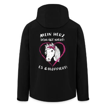 Pferde Herz Reiterin Geschenkidee - Recycelte Männer Softshell-Jacke von Stanley/Stella - Schwarz - Hinten - AI Model Male 185 light (185cm)