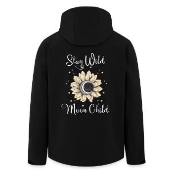 Stay Wild Moon Child Étoiles Lune - Veste softshell homme en polyester recyclé Stanley/Stella - noir - Dos - AI Model Male 185 light (185cm)