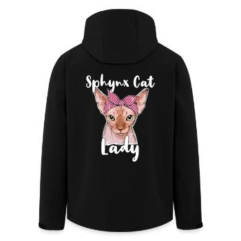 Sphynx Cat Lady Sphynx Cat - Men’s Recycled Softshell Jacket by Stanley/Stella - black - Back - AI Model Male 185 light (185cm)