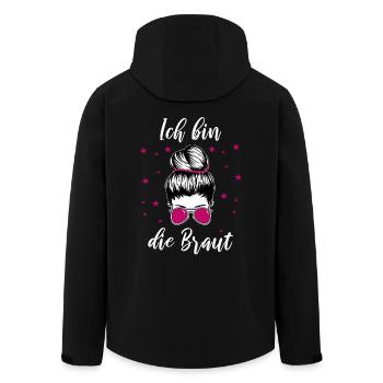 Ich Bin Die Braut Lustig - Recycelte Männer Softshell-Jacke von Stanley/Stella - Schwarz - Hinten - AI Model Male 185 light (185cm)