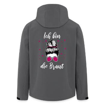Ich Bin Die Braut Lustig - Recycelte Männer Softshell-Jacke von Stanley/Stella - Anthrazit - Hinten - AI Model Male 185 light (185cm)