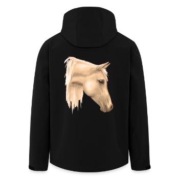 Pferdemotiv - Recycelte Männer Softshell-Jacke von Stanley/Stella - Schwarz - Hinten - AI Model Male 185 light (185cm)