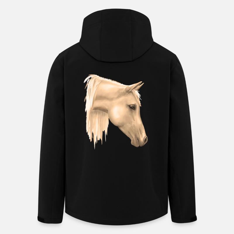 Motif de cheval - Veste softshell homme en polyester recyclé Stanley/Stella - noir