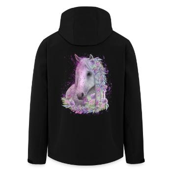 Horse Motif Watercolors Rider Gift - Men’s Recycled Softshell Jacket by Stanley/Stella - black - Back - AI Model Male 185 light (185cm)