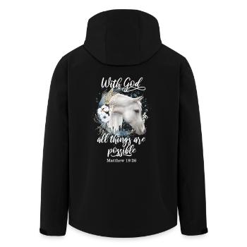Citation chrétienne Cheval Motif Chevaux Cadeau - Veste softshell homme en polyester recyclé Stanley/Stella - noir - Dos - AI Model Male 185 light (185cm)