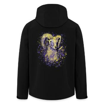 Bunter Widder Sternzeichen - Recycelte Männer Softshell-Jacke von Stanley/Stella - Schwarz - Hinten - AI Model Male 185 light (185cm)
