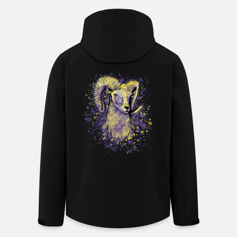 Bunter Widder Sternzeichen - Recycelte Männer Softshell-Jacke Discoverer von Stanley/Stella - Schwarz