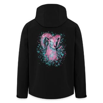 Aries Vaporwave - Men’s Recycled Softshell Jacket by Stanley/Stella - black - Back - AI Model Male 185 light (185cm)