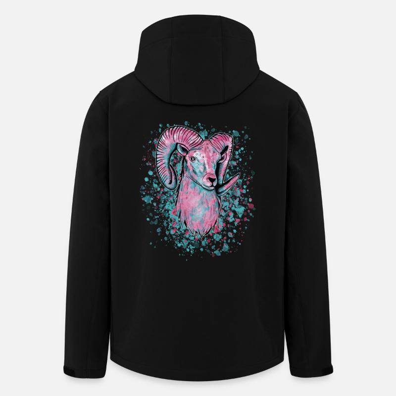 Widder Vaporwave - Recycelte Männer Softshell-Jacke Discoverer von Stanley/Stella - Schwarz